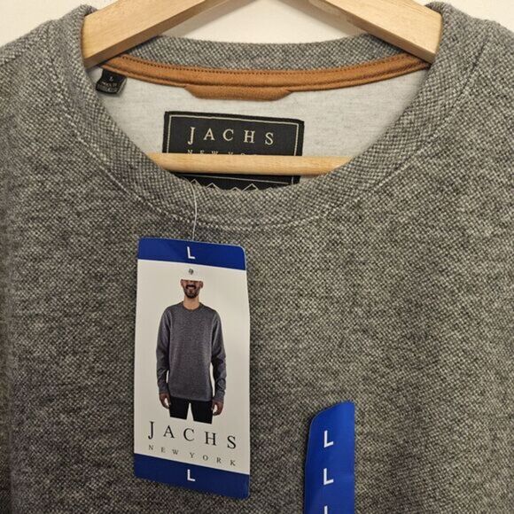 Jachs‎ New York Gray Long Sleeve Casual Pullover Mens Sweatshirt, Size L - Picture 3 of 6